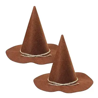 Halloween Pointed Witch Hat, Dark Brown Felt with String, Party Costume