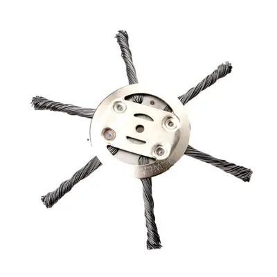 Wire Brush Trimmer Head for Electric Brush Cutter, 3/6 Tooth, Large Hole