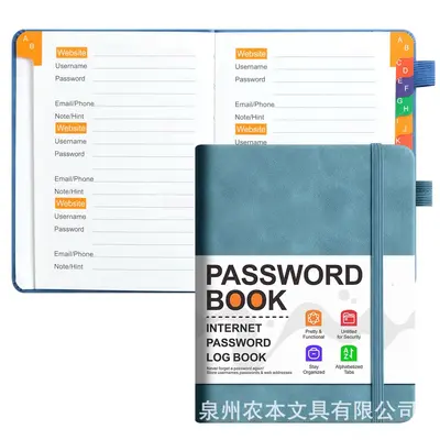 B6 Password Notebook with Letter Index and Colorful Tabs