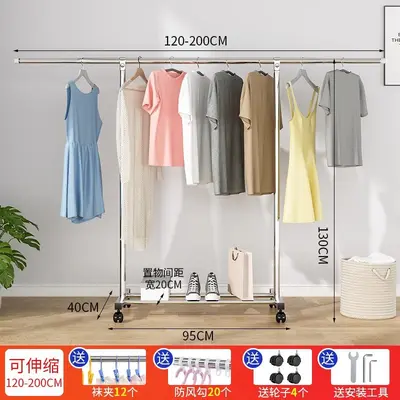 Telescopic Stainless Steel Clothes Drying Rack, Freestanding - 10