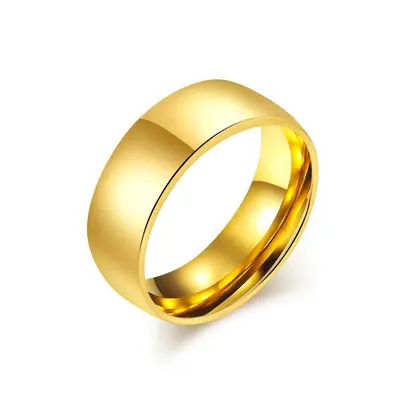 Cross-border popular accessories 2 3 4 6 8MM titanium steel plain ring shiny ring stainless steel inner and outer curved ring - 2