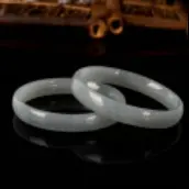 Xinjiang Vintage Imitation Jade Round Bar Bracelet Ancient Style Lotus Powder Color Beauty Bar Bracelet Girl TikTok Same Style Hand Ornament - 8