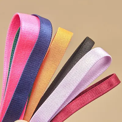 Shiny Polyester Strap Tape, 0.6-1.5 cm, Colored Elastic - 3