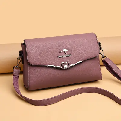 Women's Soft Leather Shoulder and Crossbody Small Square Bag - 9