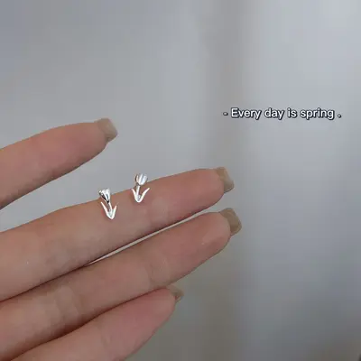925 silver earrings, simple design, girls - 8