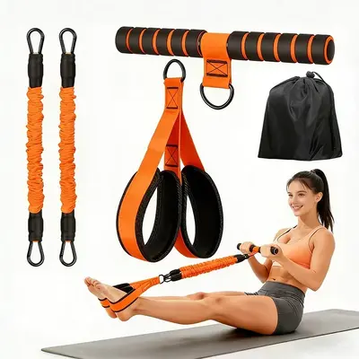 Ayak Pedallı Direnç Ekspandörü, Karın Eritici Mekik Yardımcısı, Ev Tipi Fitness Ekipmanı - 10