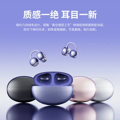 Ear-Clip Bluetooth Earphones, No-Feel Wear, Stays Secure During Sports