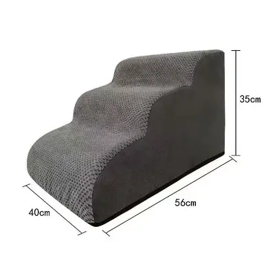 Washable Dog Stairs with Grey Sponge Steps for Small and Medium Dogs - 7