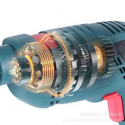 跨境批发BS-13RE多功能13mm冲击钻手枪钻角磨电钻14件工具盒套装