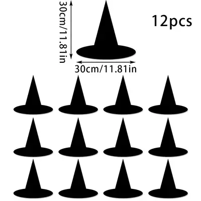 Neue Halloween-Partydeko von Amazon, kreative Hexenhut-Papierkette, Partybühnen-Arrangement, dekorative Kette
