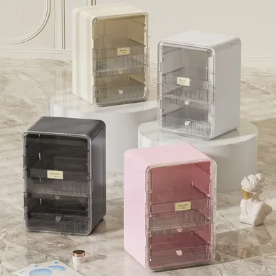 Premium Cosmetic Storage Cabinet, Large Capacity Plastic