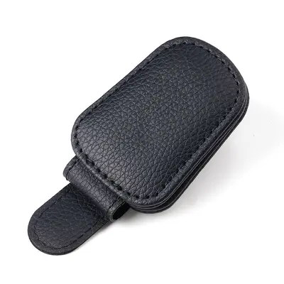 Car Sun Visor Magnetic Sunglasses Clip Eyeglass Holder Leather Glasses Storage Organizer Vehicle Multifunctional Document Clip