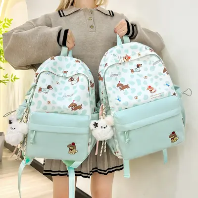 Cute Cartoon Backpack for High School Students, Large Capacity - 4