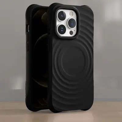 Apple 17 Pro Max kabelloses magnetisches Telefongehäuse iPhone 16 Schutzhülle geeignet beliebter einfarbiger Wellenmuster-Schale - 8