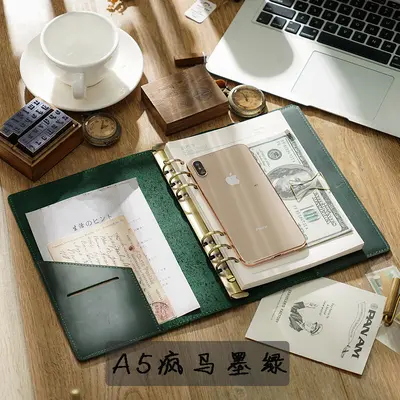A5 Leather Thread-Bound Travel Journal, Handmade Notebook - 13