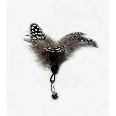 Cat Teaser Wand Long Pole Feather Replaceable Head, Bite Resistant - 11