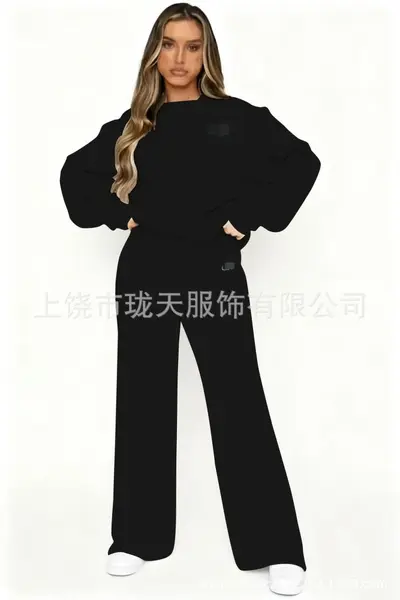 Crew Neck Sweatshirt and Jacket Two-Piece Set for Men and Women - 7