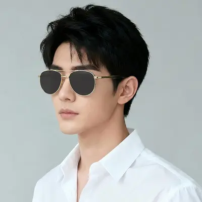 Herren-Pilotensonnenbrille aus Metall, trendiger Fahrerstil, hochwertige Optik
