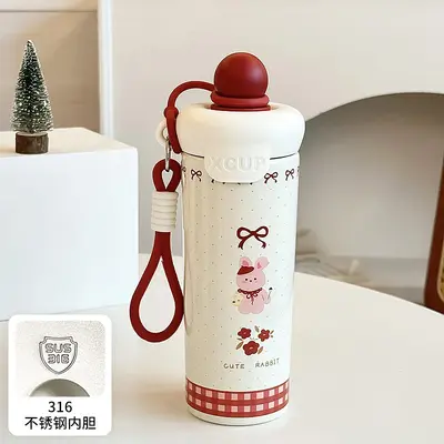 Yeni Model Float Ball Cup 316 Paslanmaz Çelik Termos Bardak Büyük Kapasite Su Bardağı Karikatür Yüksek Estetik Taşınabilir Askılı Pipet Bardak - 10