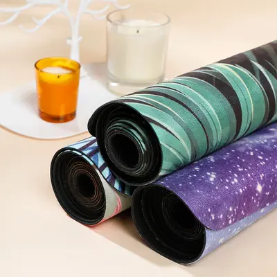 1,5 mm Wildleder Yogamatte, Naturkautschuk, Schweiß absorbierend, faltbar