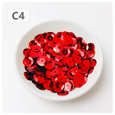 10 mm Round Curved PVC Sequin Beads with Silver Base for DIY Jewelry - 10