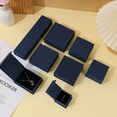Necklace Box In Stock Jewelry Ring Magnetic Flip Box Custom Logo Printing Earring Bracelet Pendant Book Style Jewelry Box - 10