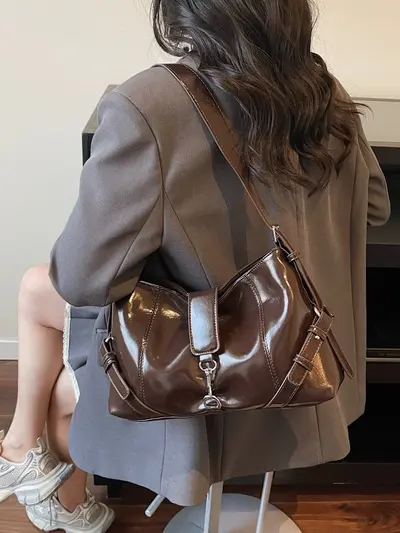 Damen-Achseltasche, schlichte Pendler-Umhängetasche - 4