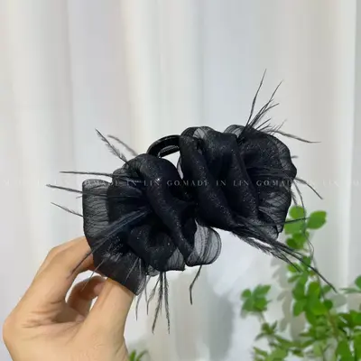 Large high-end hair clip with an elegant and classy design, adult braided double-sided rhinestone imitation large Korean-style floral hair clip for women. - 11