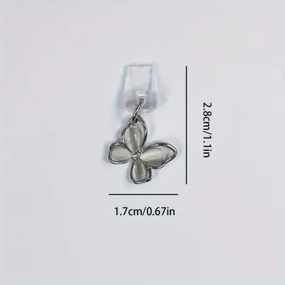 Crystal Cat's Eye Butterfly Phone Dust Plug Hanging Decorative Ornament Mobile Phone Accessory