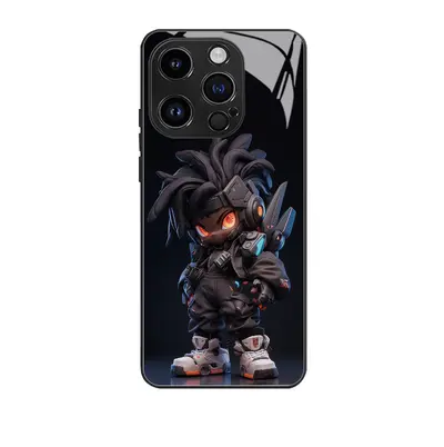 iPhone 17 Pro Max kılıfı, cyberpunk deseni, cam, trendy tasarım