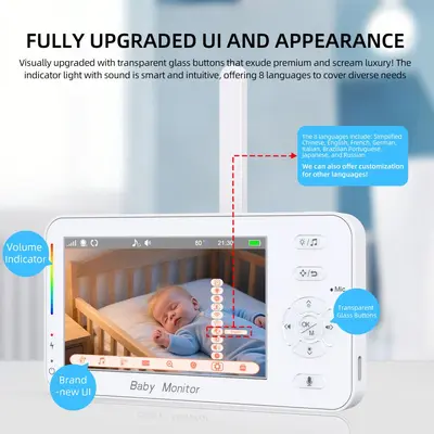 4,3-Zoll Babyphone mit Bildschirm, 1080P, Zwei-Wege-Gegensprechfunktion