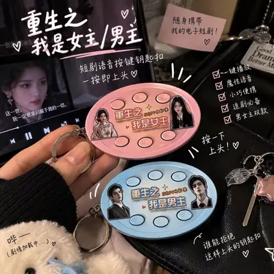 Voice Keychain with Drama BGM Sound, Stress-Relief Bag Charm