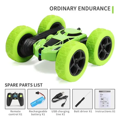 Double-Sided Stunt 4WD Remote Control Car, 360-Degree Flip, with Lights - 10