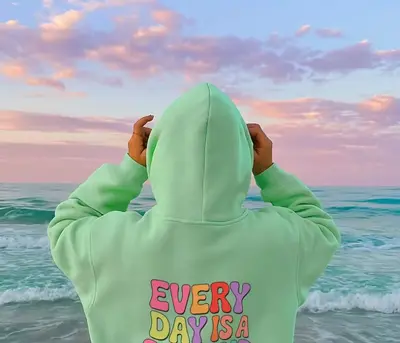 Damen-Kapuzensweatshirt mit Buchstabendruck, Frühjahr/Herbst - 12