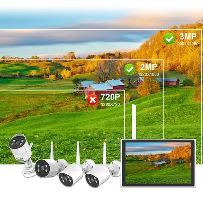 Wireless NVR System 10.1 inch Screen Waterproof Camera Kit
