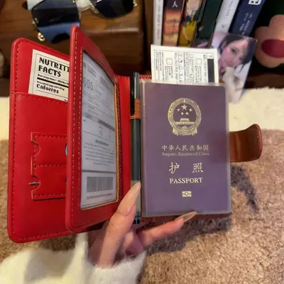 RFID-Reisepass-Brieftasche mit Karten- und Tickettaschen, Damenausführung - 2