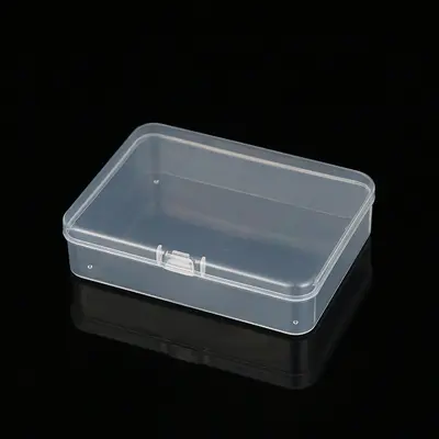 PP yüksek şeffaf plastik kutu kapaklı şeffaf dikdörtgen yapışık kapaklı küçük kutu plastik kutu 100mm uzunlukta - 4
