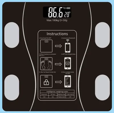 OKOK Bluetooth Body Fat Scale, 26 cm Digital Home Scale - 10