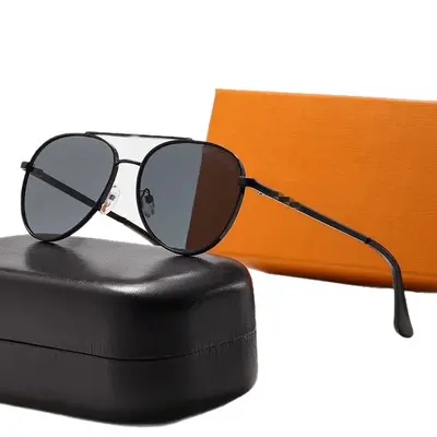 Unisex Metal Large-Frame Double-Bridge Frog Sunglasses - 6