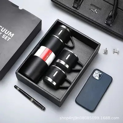 Üçlü Kapaklı Termos Bardak Seti, Taşınabilir, Outdoor ve Ev İçin - 11