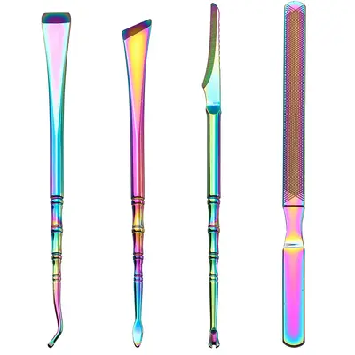 Titanyum pedikür bıçak seti, renkli, 7 parça