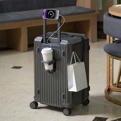Wheeled 30/70 Split Trolley Suitcase with Combination Lock, Durable - 11