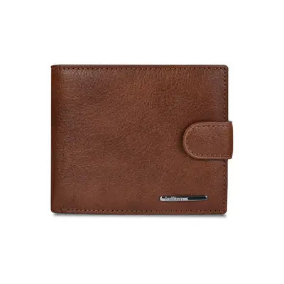 Men's Genuine Leather Short Wallet with Coin Pocket, Gift Box - 8