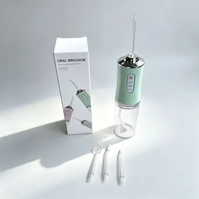 便携电动冲牙器家用3档喷水牙线洗牙器口腔清洁器带充电线三色可 - 7