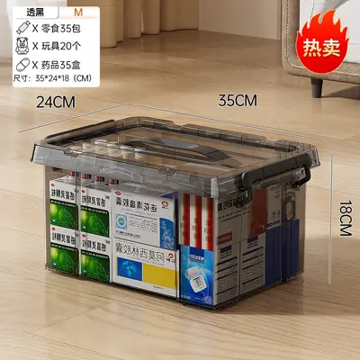 Clothing storage box with lid, clear, large capacity - 7