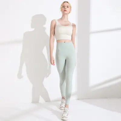Damen-Yogahose, schnelltrocknend, hohe Taille, po-hebend, elastisch - 3