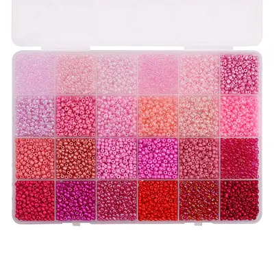 24-Compartment Bead Set with 3mm Beads, DIY Bracelet and Necklace Making Kit - 7