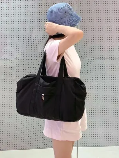 Pembe tote çanta, büyük kapasiteli, seyahat - 7