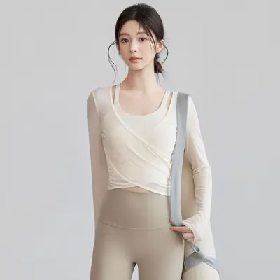 Women's Yoga and Pilates Training Set with Long-Sleeve Top - 7