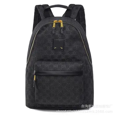 Checkerboard Letter Print Backpack, Large Capacity, for School and Travel